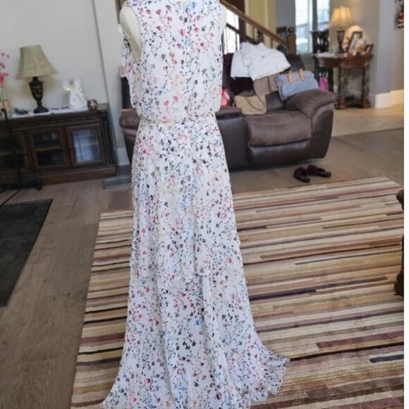 Monique Lhuillier floral romantic fairy  dress gown 10 - Picture 7 of 14